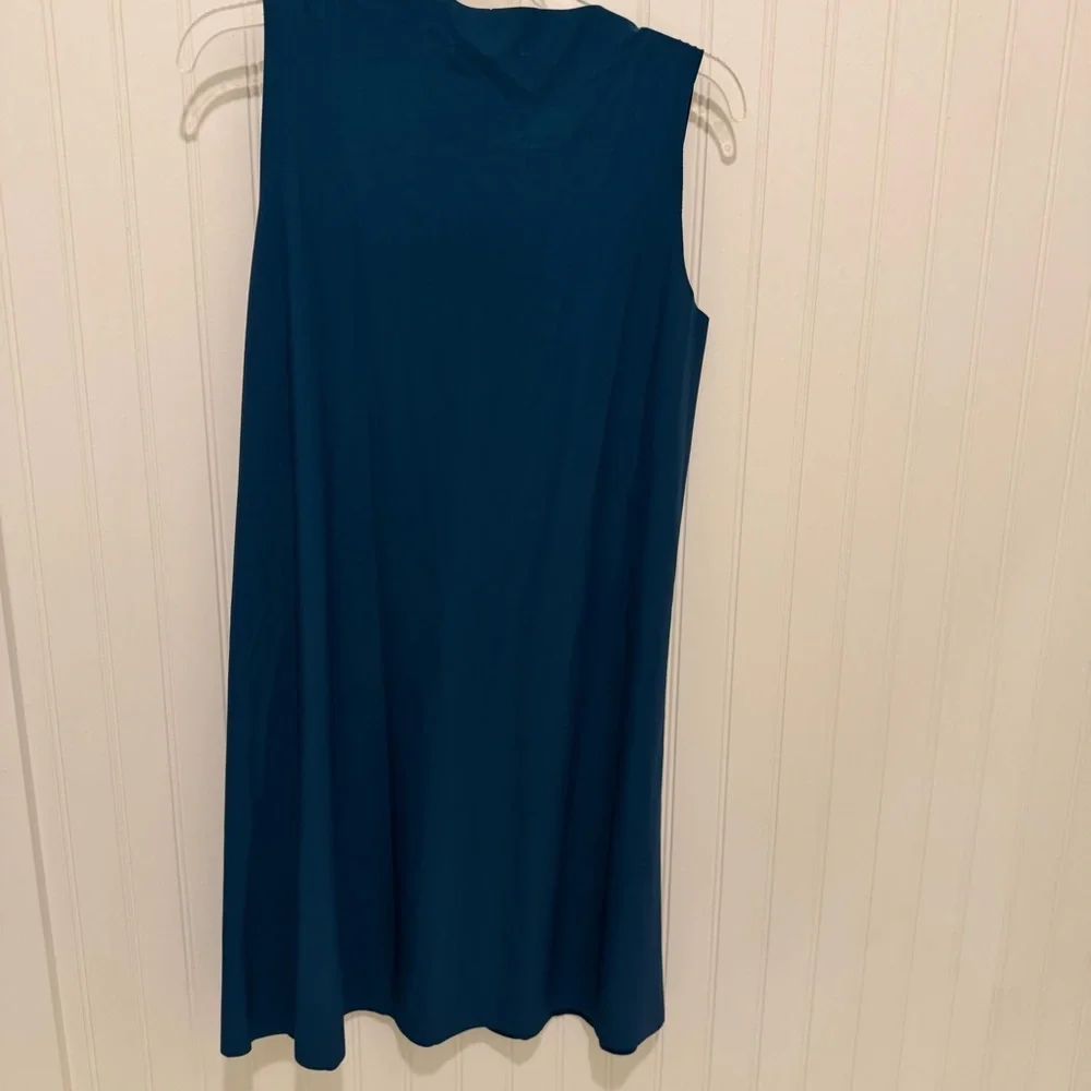 Alembika 3 Teal Sleeveless V-Neck Dress Lagenlook Artsy - Picture 4 of 4